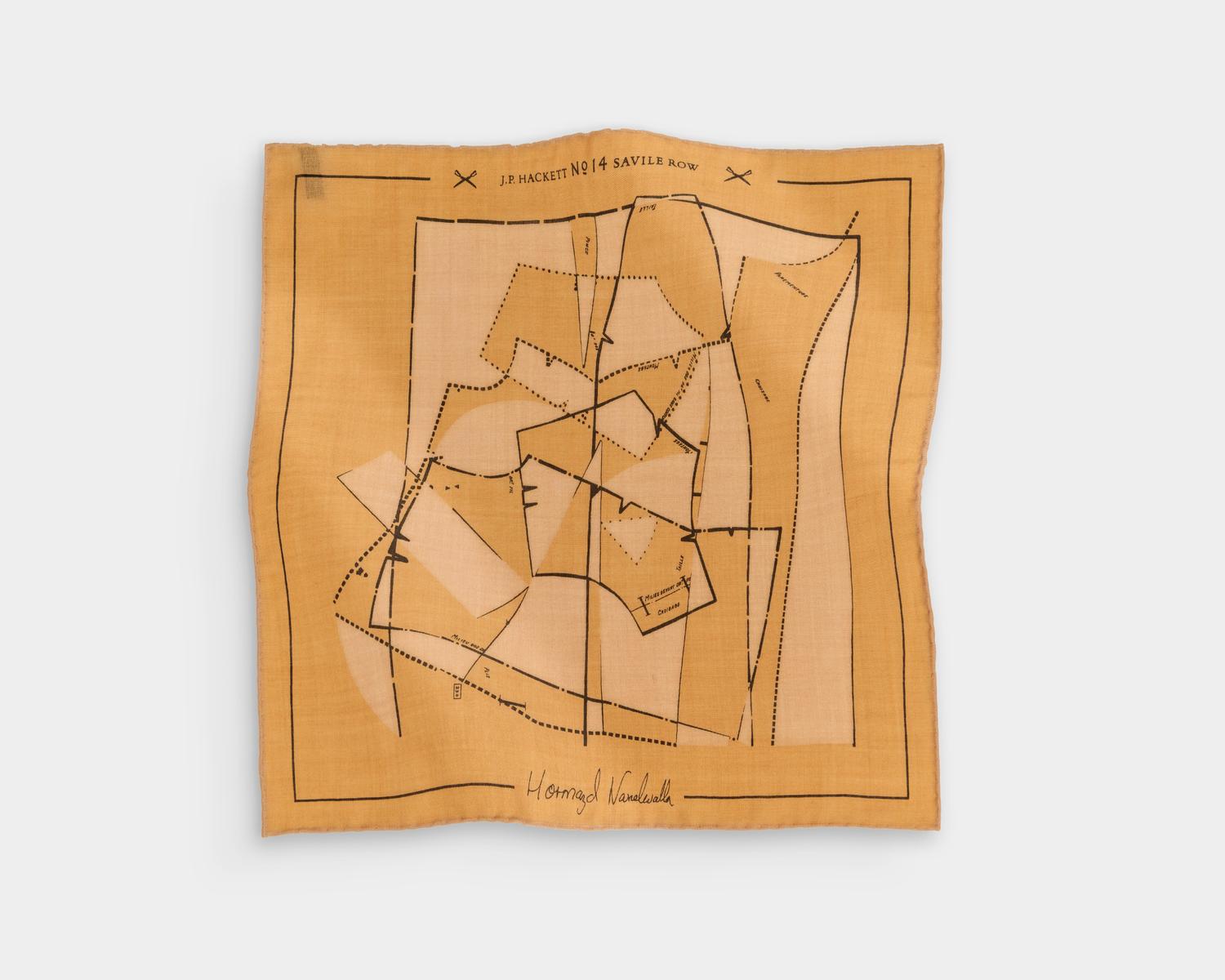 Pocket square – Dancing Blocks (Camel)