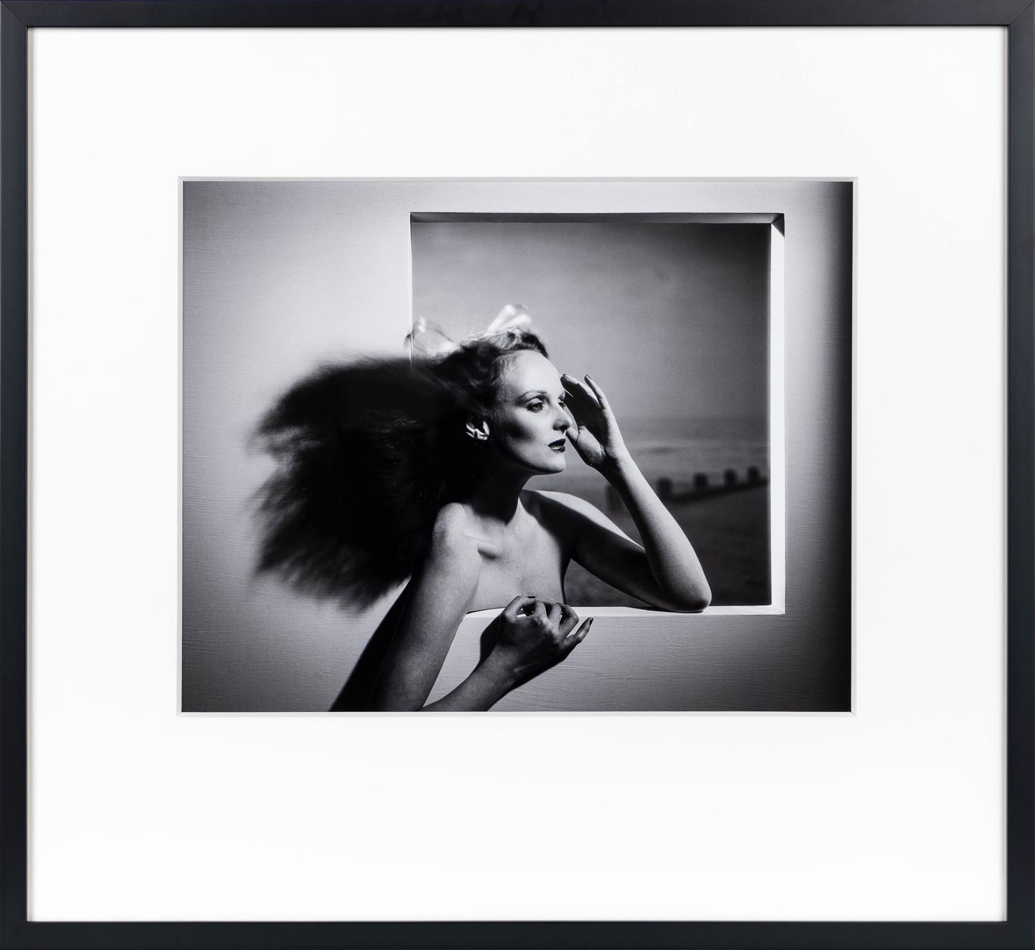 Grace in window by the sea: Grace Coddington, Gunter Grove, 1974